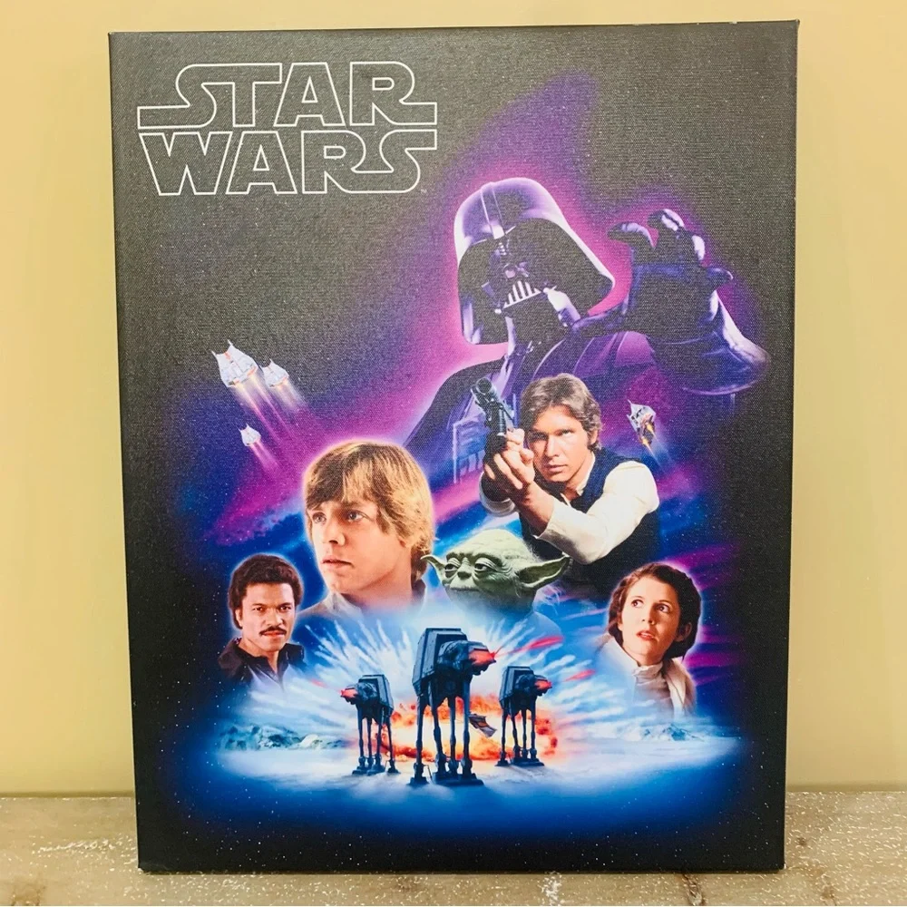 Star Wars Empire Strikes Back 19in X 15in Black Blue Purple Canvas Wall Art